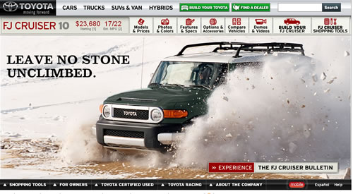 Toyota.com updated with 2010 FJ Cruiser!