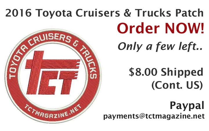 Get Your 2016 Toyota Cruisers & Trucks Patch!