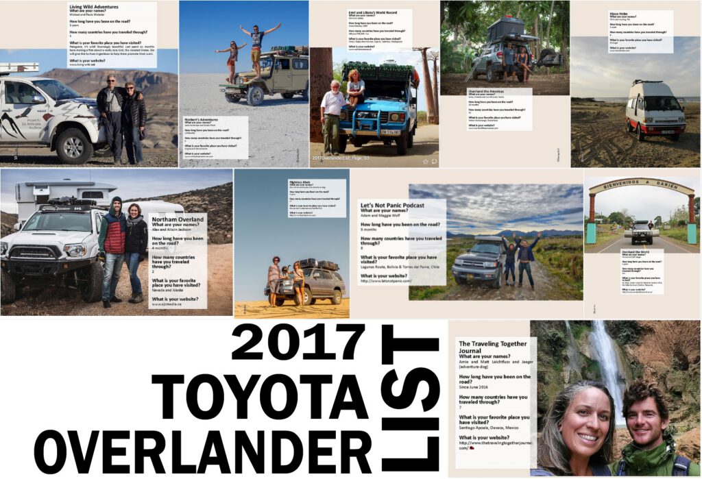 2017 Toyota Overlander List